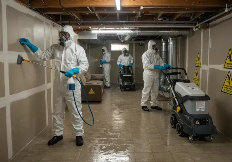 Basement Moisture Removal and Structural Drying process in Middleborough Center, MA